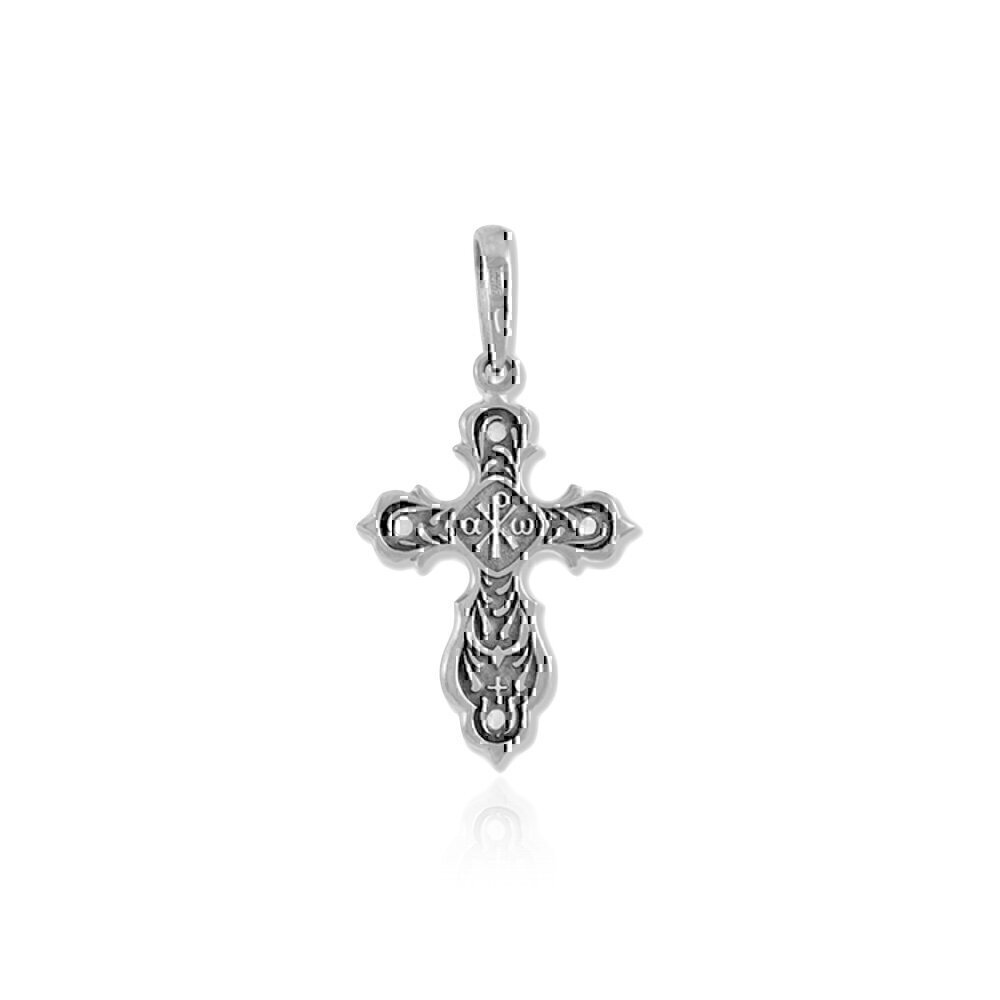 Купить Крест из серебра "Хризма" с фианитами (26655)