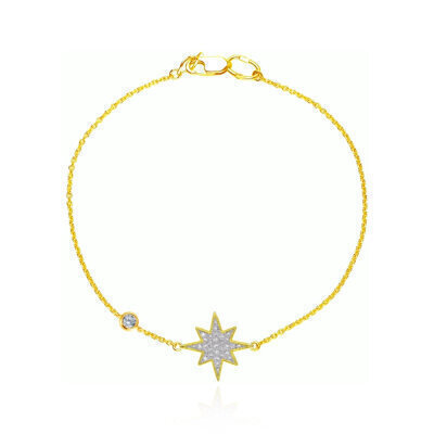 картинка Браслет из желтого золота "Вифлиемская звезда" с бриллиантами (5022) 