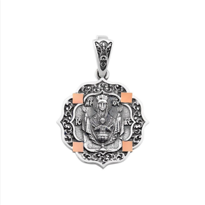 картинка Образ из серебра "Божия Матерь Неупиваемая Чаша" (52105) 