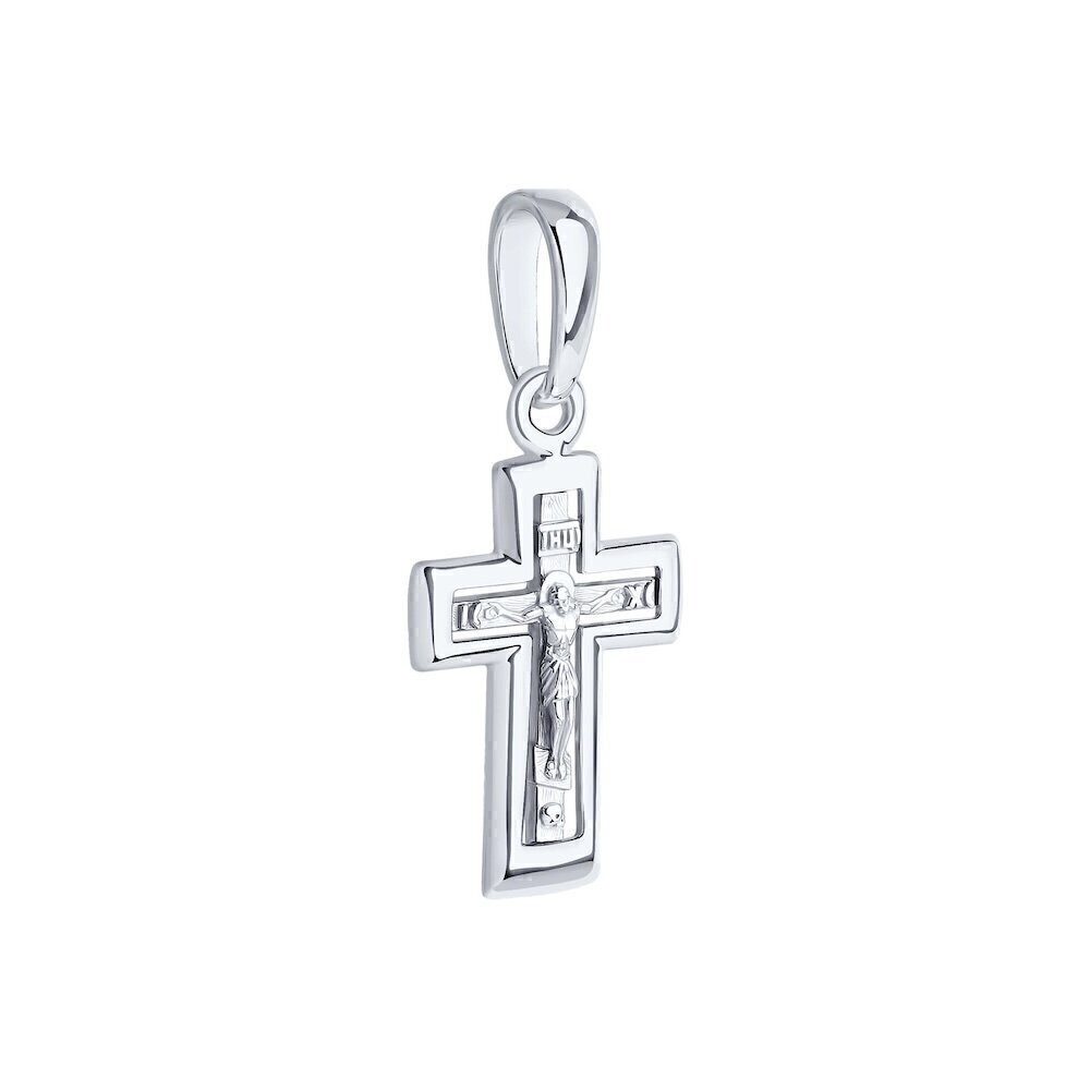Купить Крест из белого золота "Спаси и Сохрани" (41423)