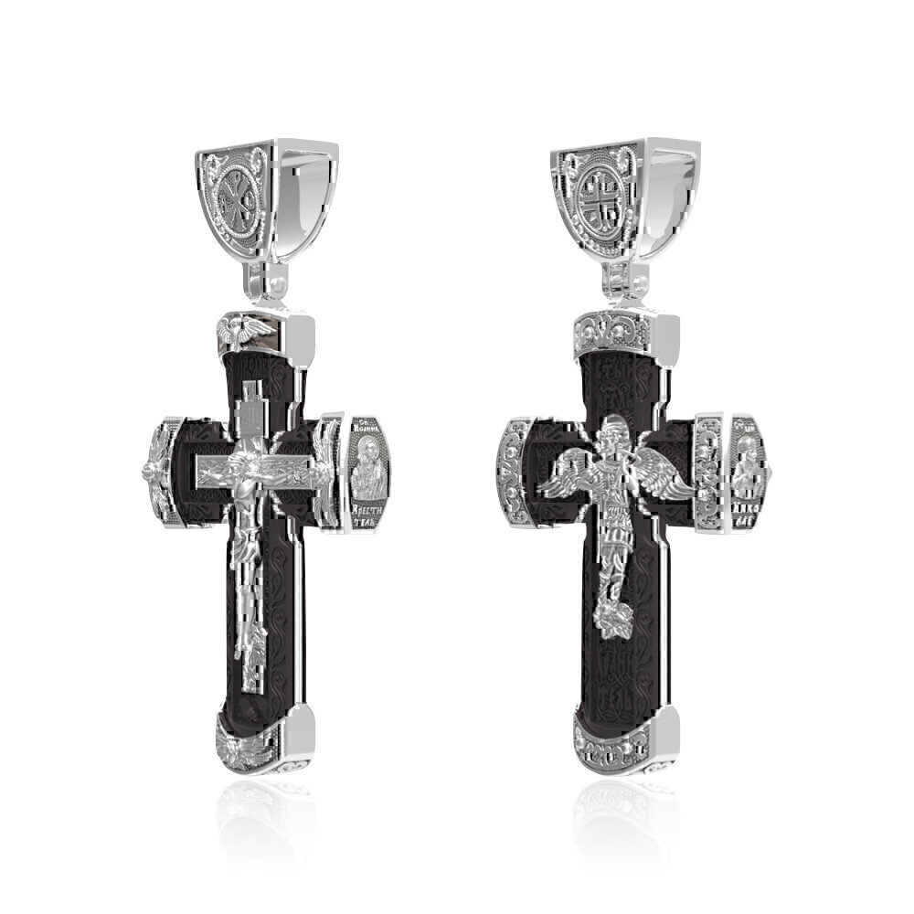 Купить Крест из белого золота "Ангел Хранитель" (22533)