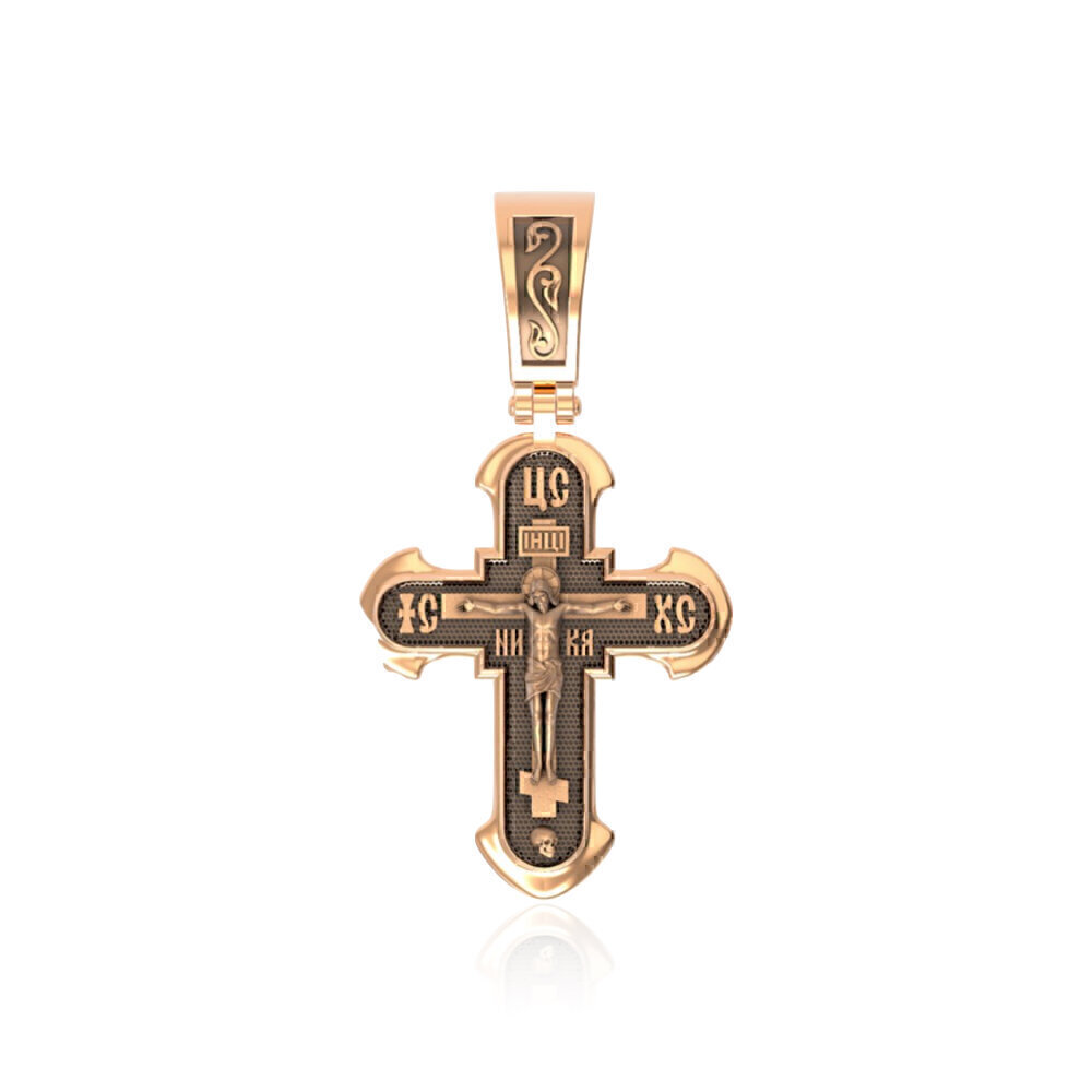 Купить Крест из красного золота "Спаси и Сохрани" (2147)