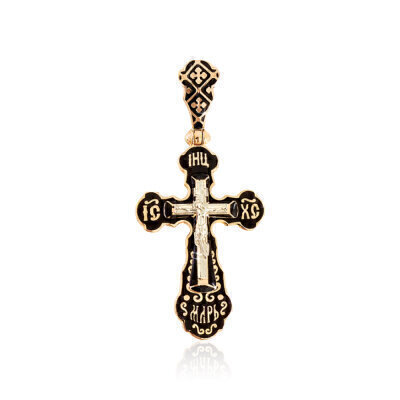 картинка Крест из красного золота с эмалью (2269) 