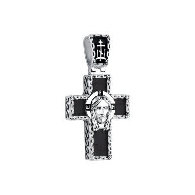 картинка Крест из дерева граб и серебра "Спаси и Сохрани" (42671) 