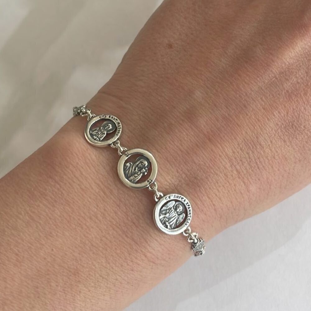 Купить Браслет из серебра "Лики Святых" (12249)