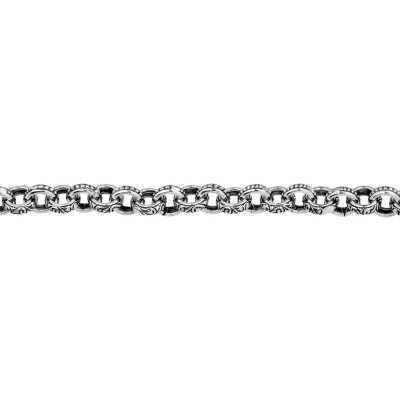 картинка Браслет литой из серебра с узорами на звенья (12429) 