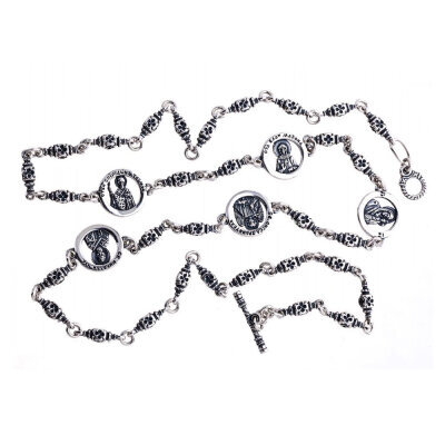 картинка Цепь из серебра "Лики святых" (92477) 