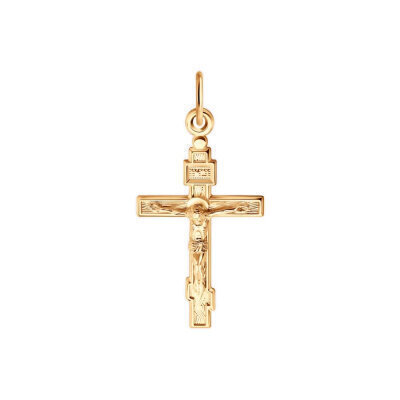 картинка Крест из красного золота "Спаси и Сохрани" (41566) 