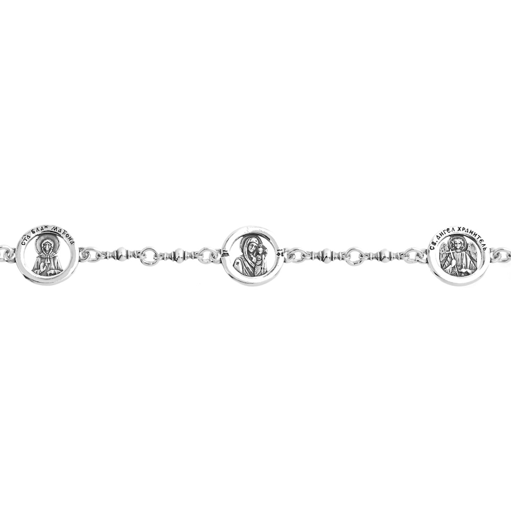 Купить Цепь литая из серебра "С ликами святых" (92476)