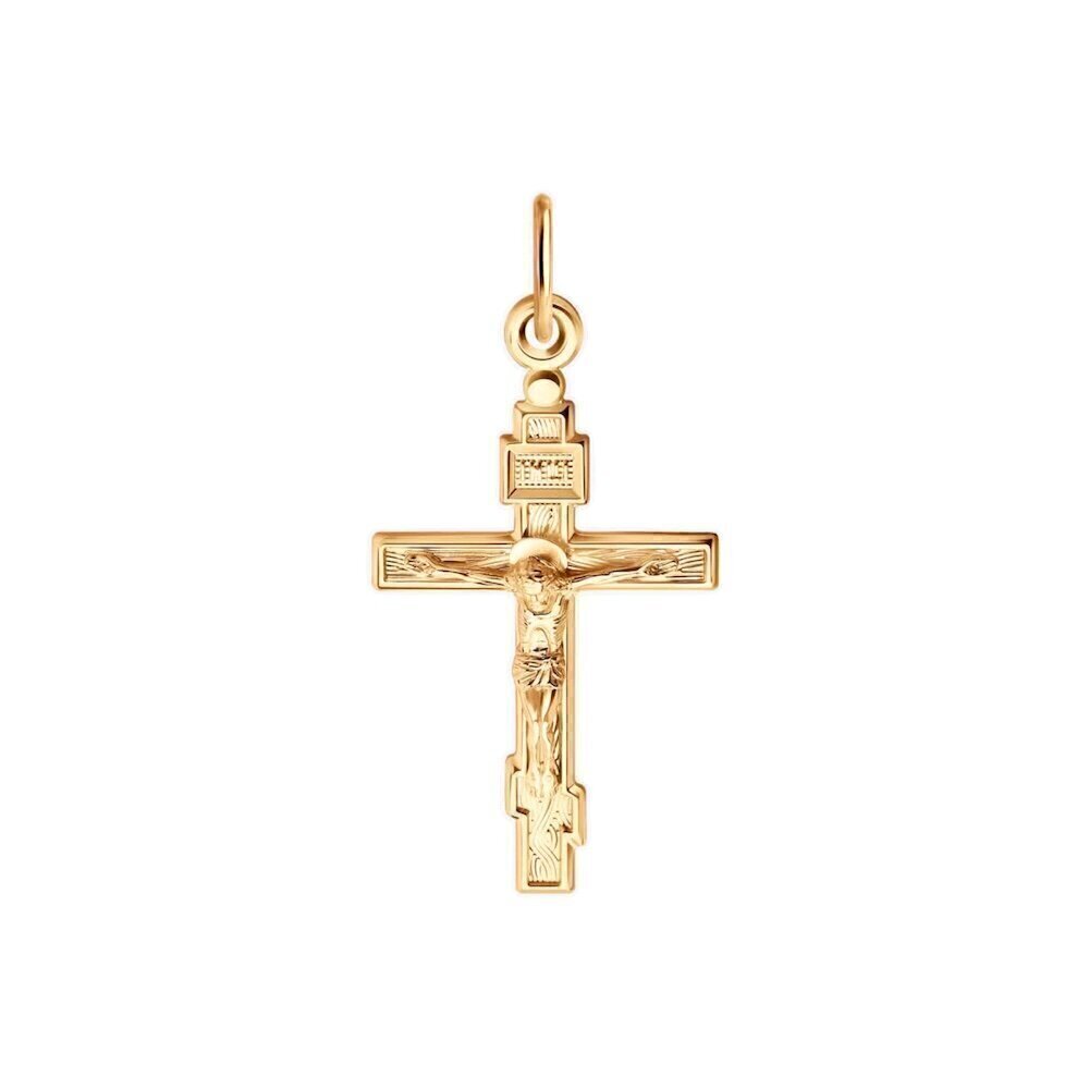 Купить Крест из красного золота "Спаси и Сохрани" (41566)
