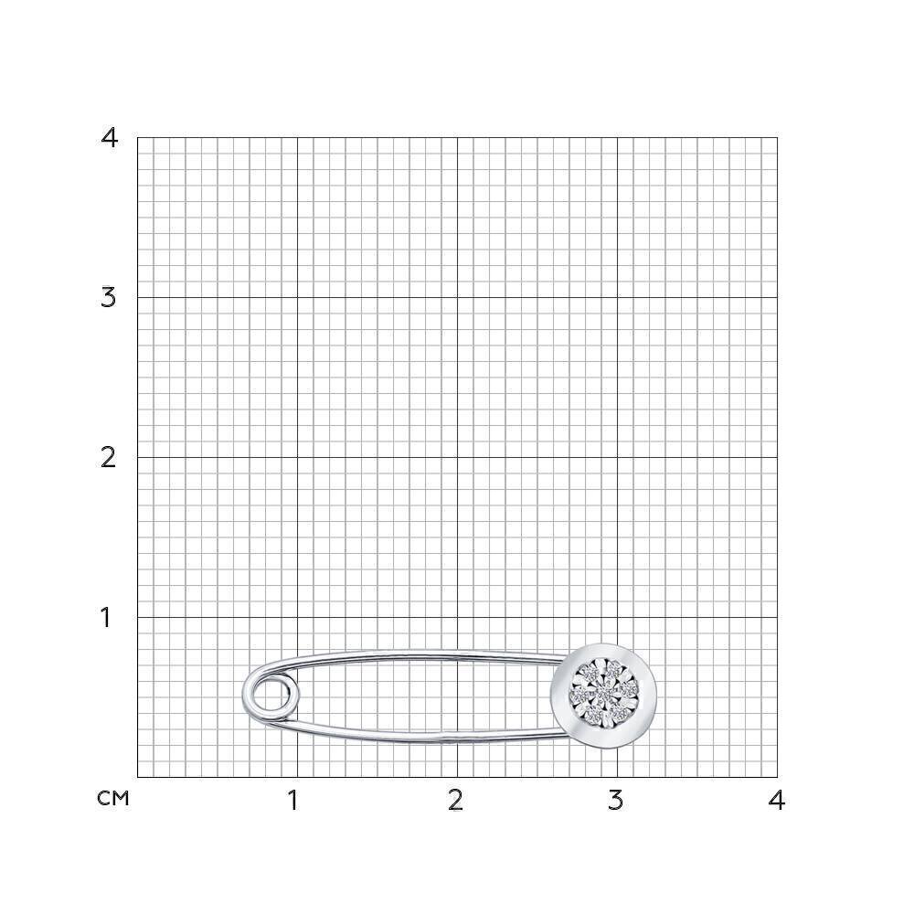 Купить Брошь из серебра с фианитами (84467)