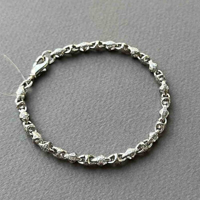 картинка Браслет литой из белого золота "Господи помилуй" (11002) 