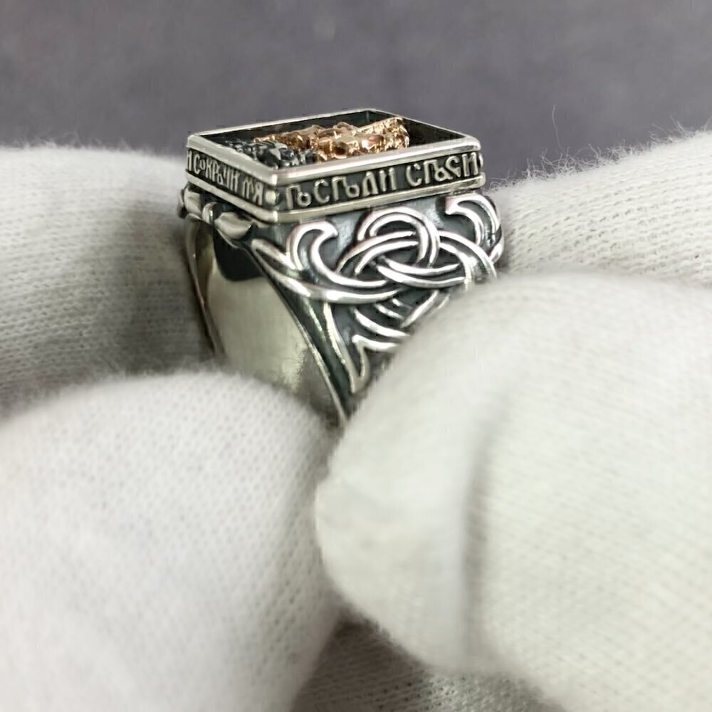 Купить Кольцо из серебра "Святой Георгий Победоносец" (32203)