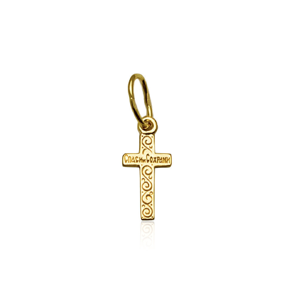 Купить Крест из желтого золота "Спаси и Сохрани" (20910)