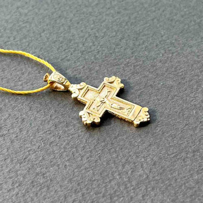 картинка Крест из красного золота "Богородица" (41012) 