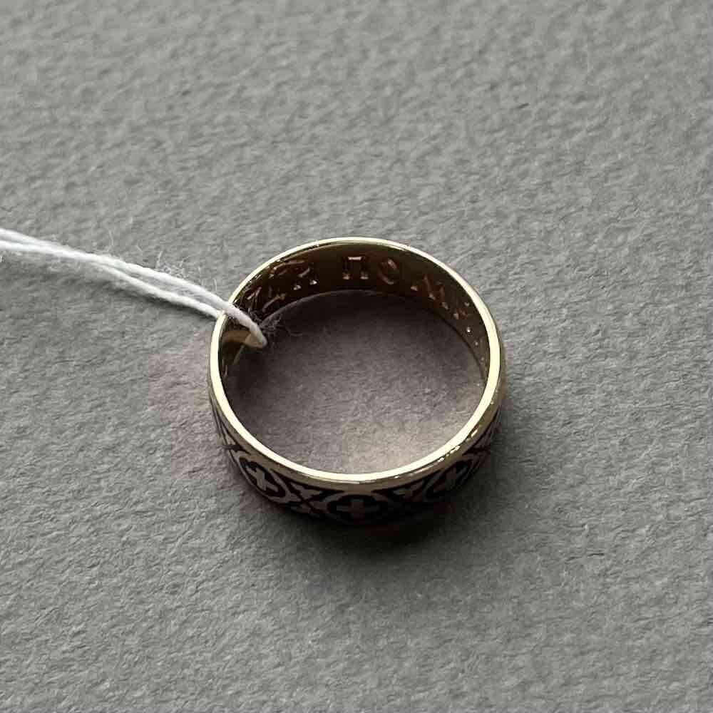 Купить Кольцо из красного золота "Господи, помилуй" с эмалью (31032)