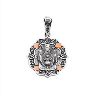 картинка Образ из серебра "Божия Матерь Неупиваемая Чаша" (52105) 