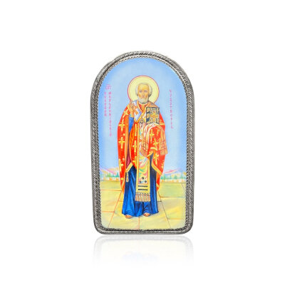 картинка Икона "Святой Николай Чудотворец" эмаль финифть (20457) 