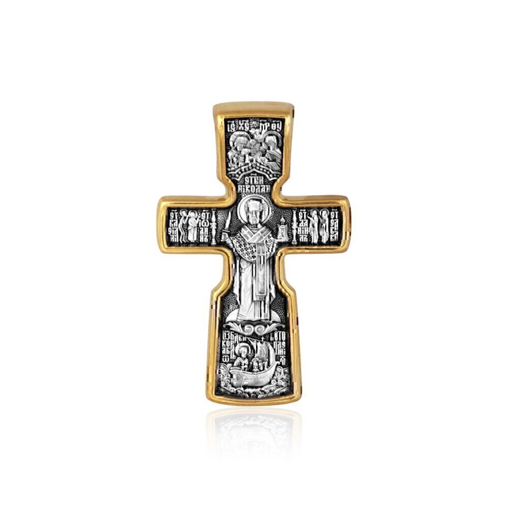 Купить Крест из серебра "Святой Николай Чудотворец" (9821)