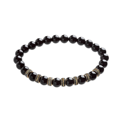 картинка Браслет из оникса "Семь Добродетелей" с бусинами из серебра (12239) 