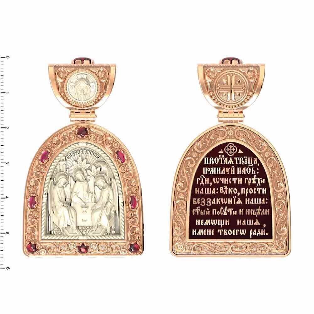 Купить Образ из красного золота "Святая Троица" (30584)