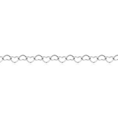 картинка Цепь из серебра "Сердечки" (92410) 