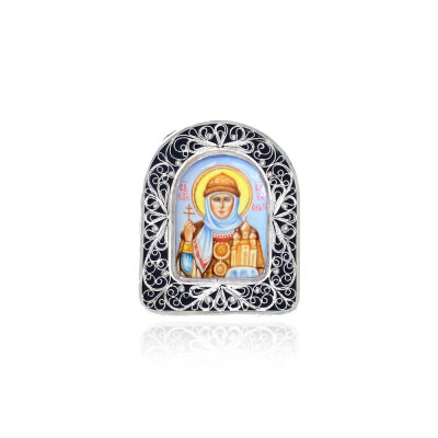 картинка Икона "Святая Ольга" эмаль финифть (20167) 