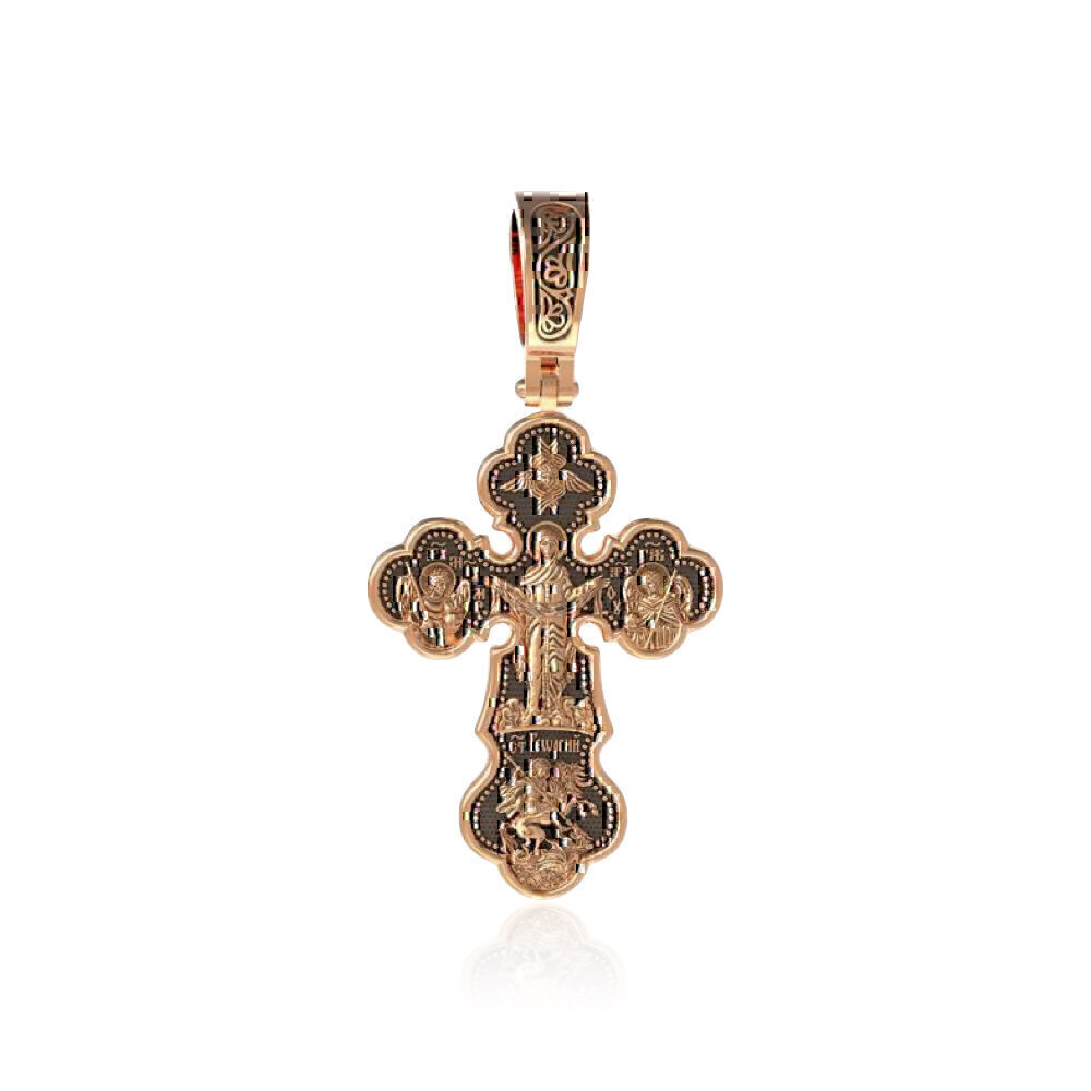 Купить Крест из красного золота "Божия Матерь Покрова" (22546)