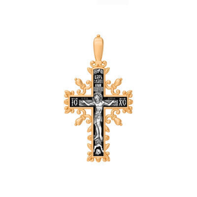 картинка Крест из серебра "Да воскреснет Бог" (42848) 