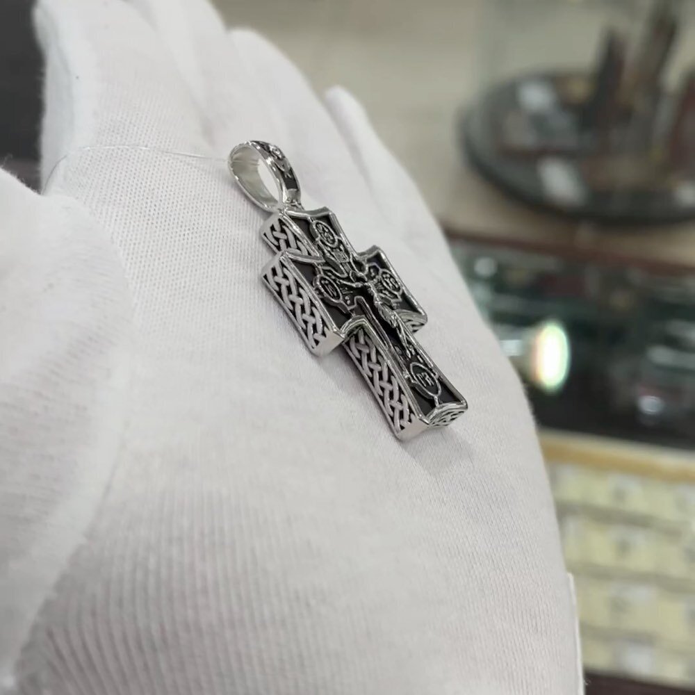 Купить Крест из дерева граб и серебра (42664)