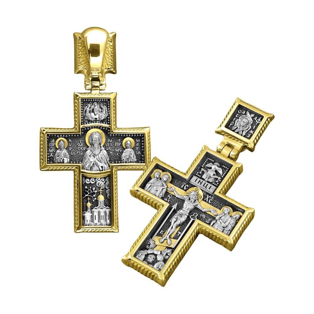 Купить Крест из серебра "Святой Сергий Радонежский" (42590)