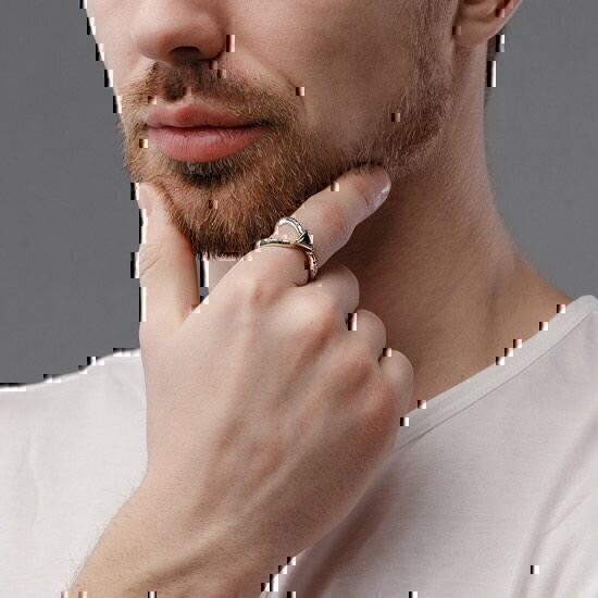 Купить Кольцо трехлучевое из серебра (65022)