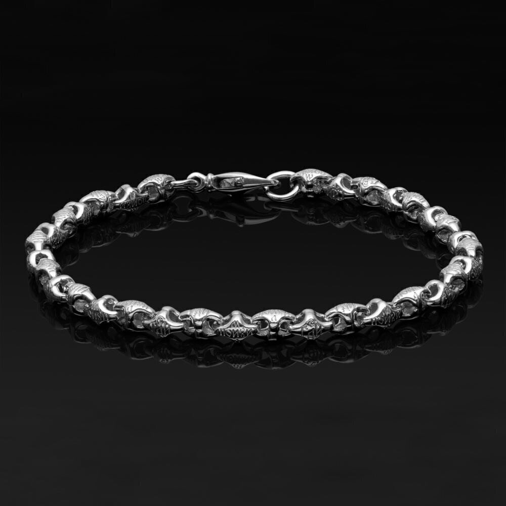 Купить Браслет литой из белого золота "Господи помилуй" (11002)