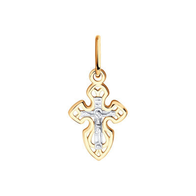 картинка Крест из красного золота "Спаси и Сохрани" (41575) 