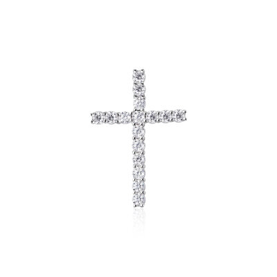 картинка Крест из белого золота с бриллиантами (41224) 