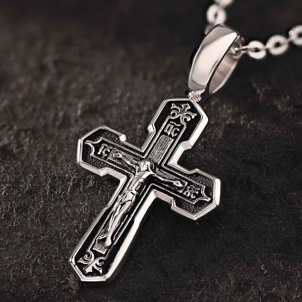 Купить Крест из серебра "Помилуй Мя Грешного" (42747)