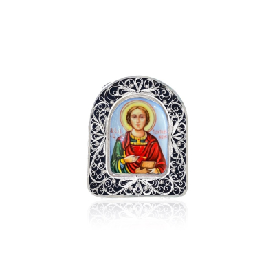 картинка Икона "Святой Пантелеимон Целитель" финифть (20191) 
