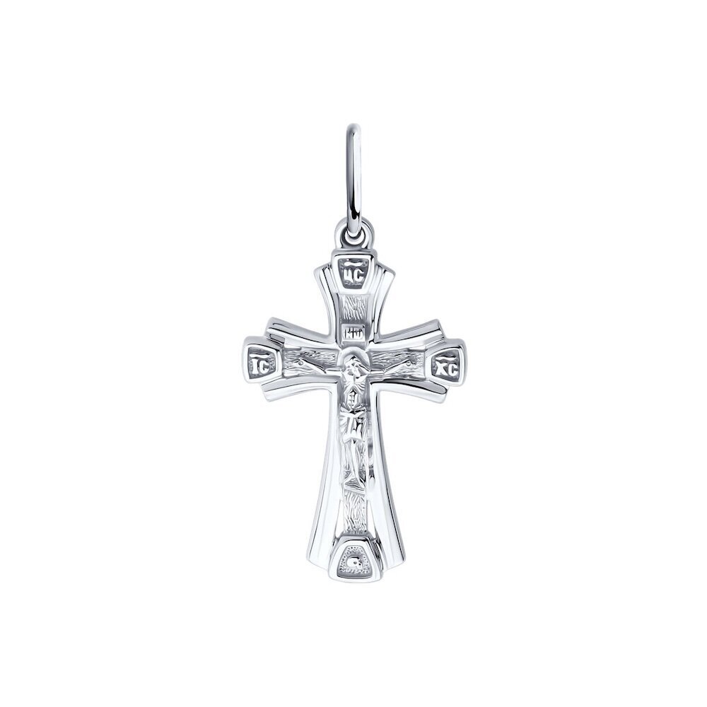 Купить Крест из белого золота "Спаси и Сохрани" (41552)