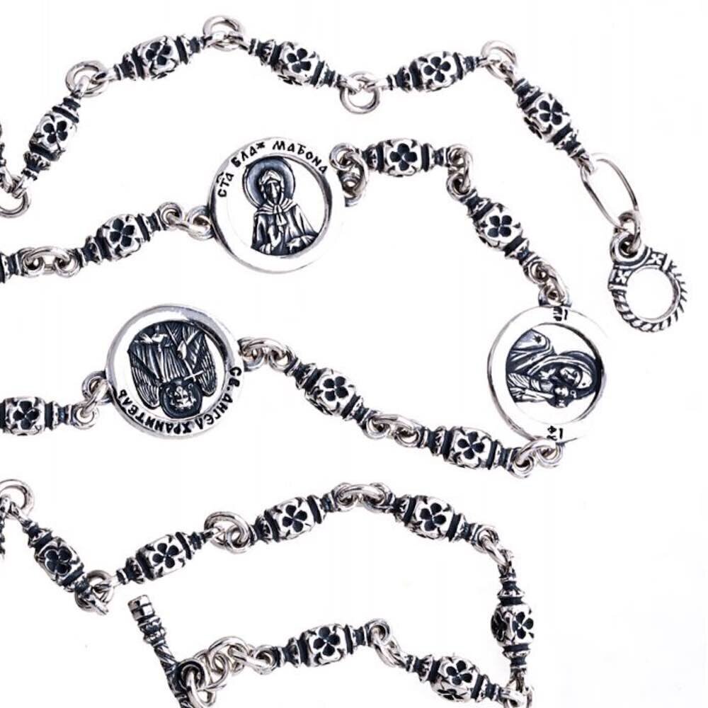 Купить Цепь из серебра "Лики святых" (92477)