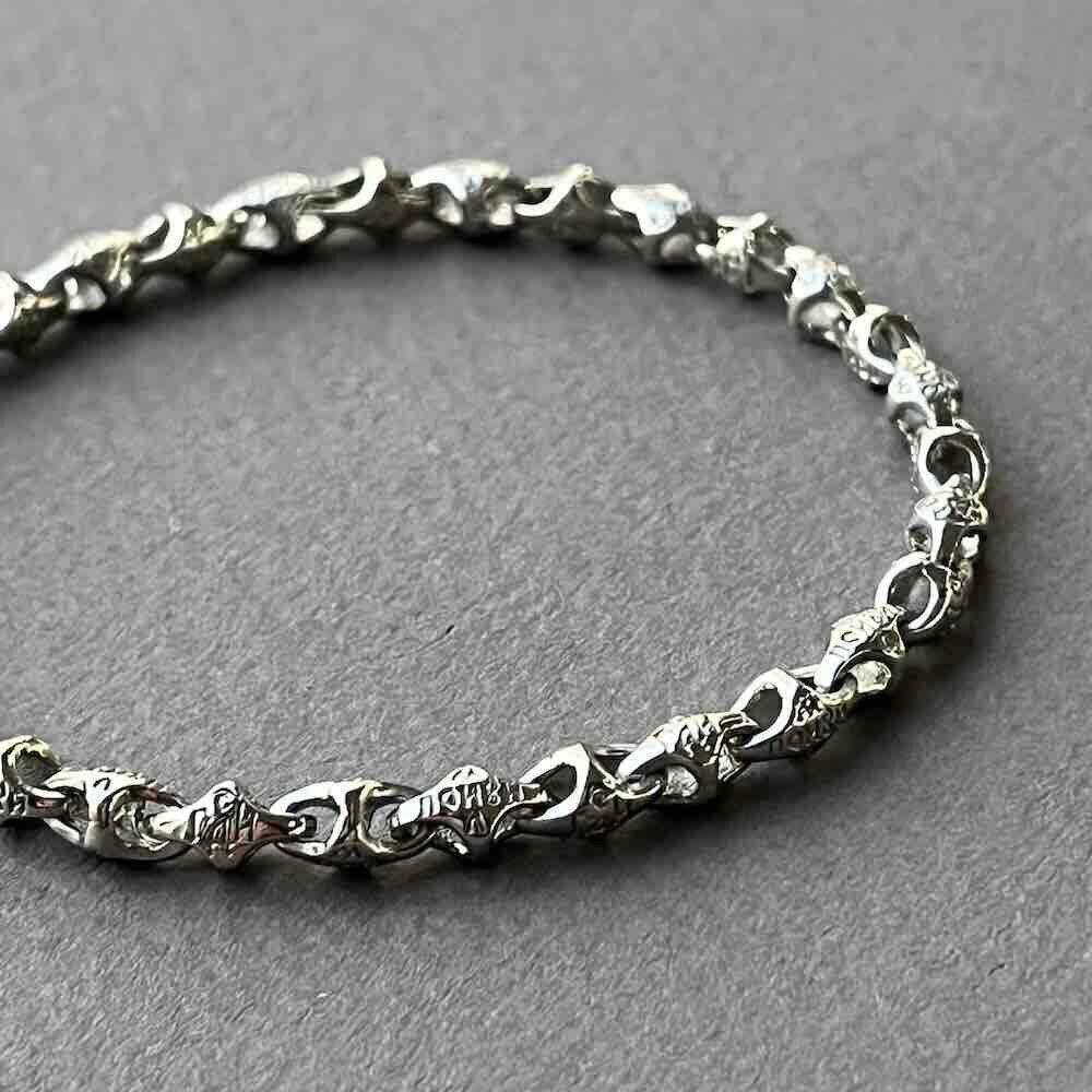 Купить Браслет литой из белого золота "Господи помилуй" (11002)