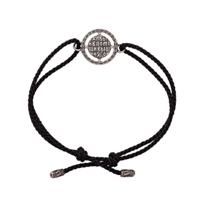 картинка Браслет из шнурка и серебра "Псалом 90" (12343) 