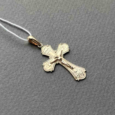 картинка Крест из красного золота "Спаси и Сохрани" (41265) 