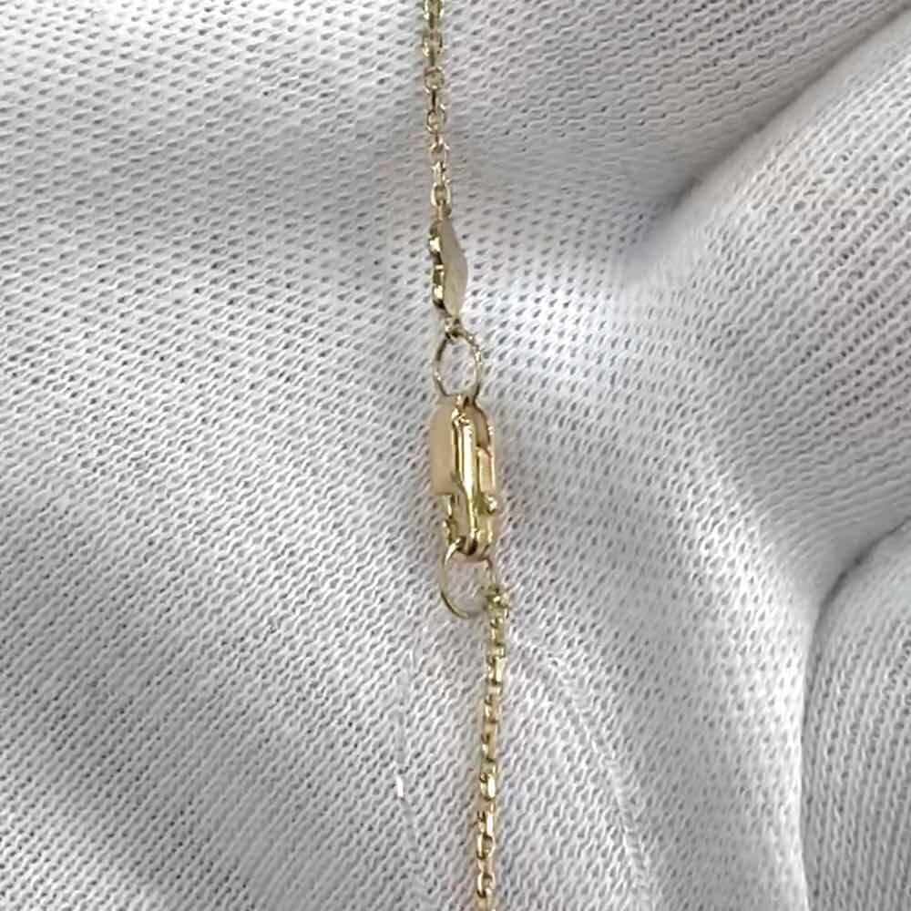 Купить Крест из желтого золота "Спаси и Сохрани" с бриллиантами на цепочке (41427)