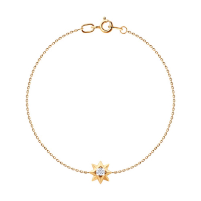 картинка Браслет из красного золота "Вифлеемская звезда" с фианитом (11012) 