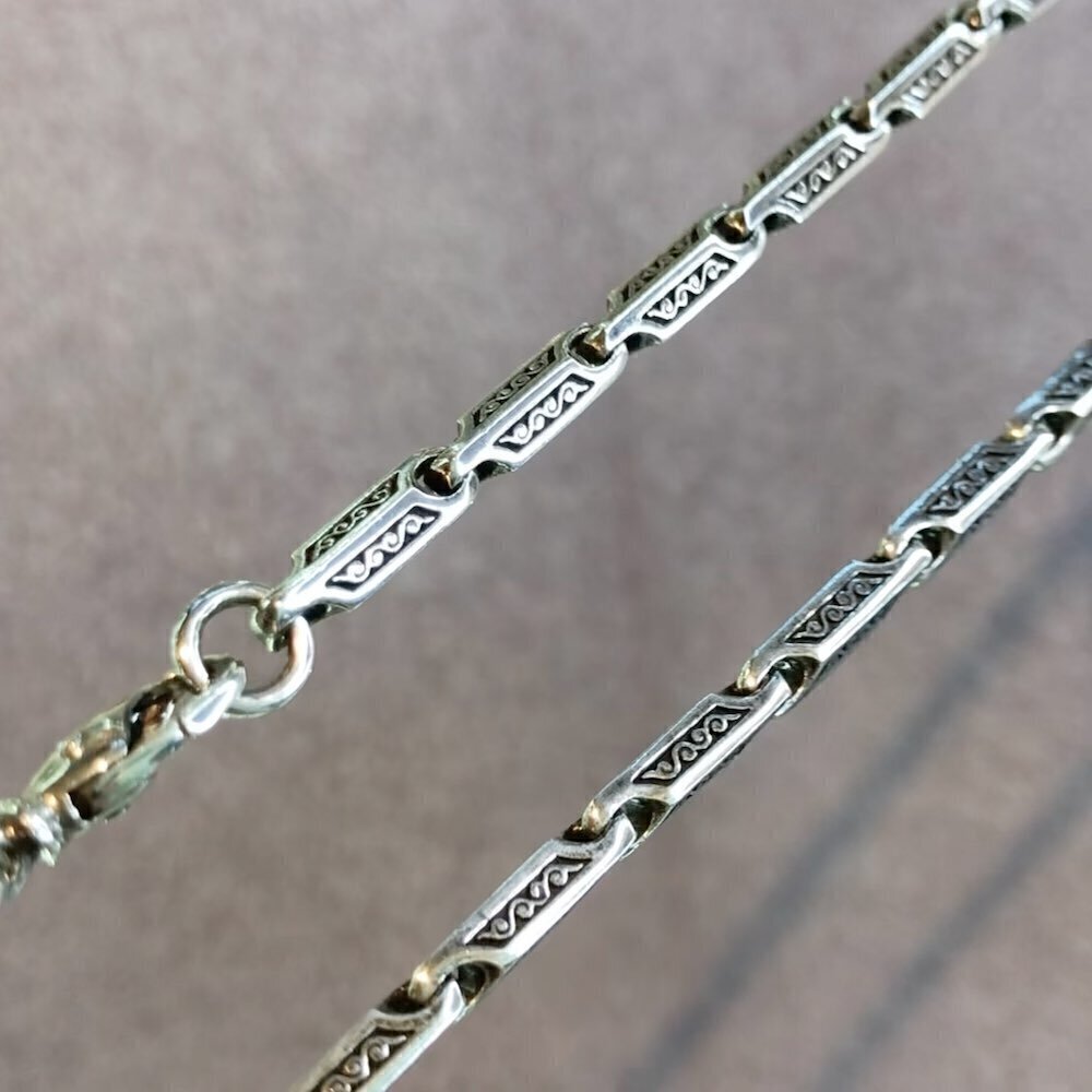 Купить Цепь литая из серебра с узором (92289)