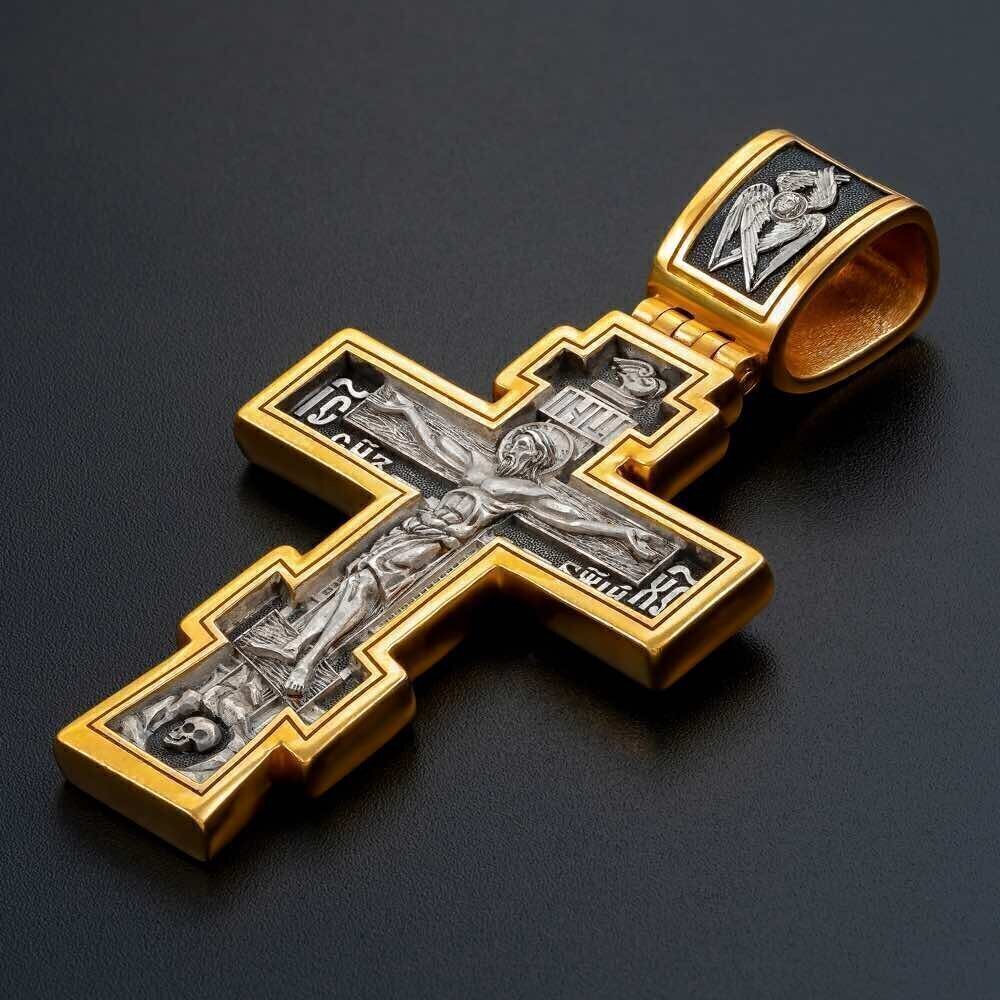 Купить Крест из серебра "Да воскреснет Бог" (42819)