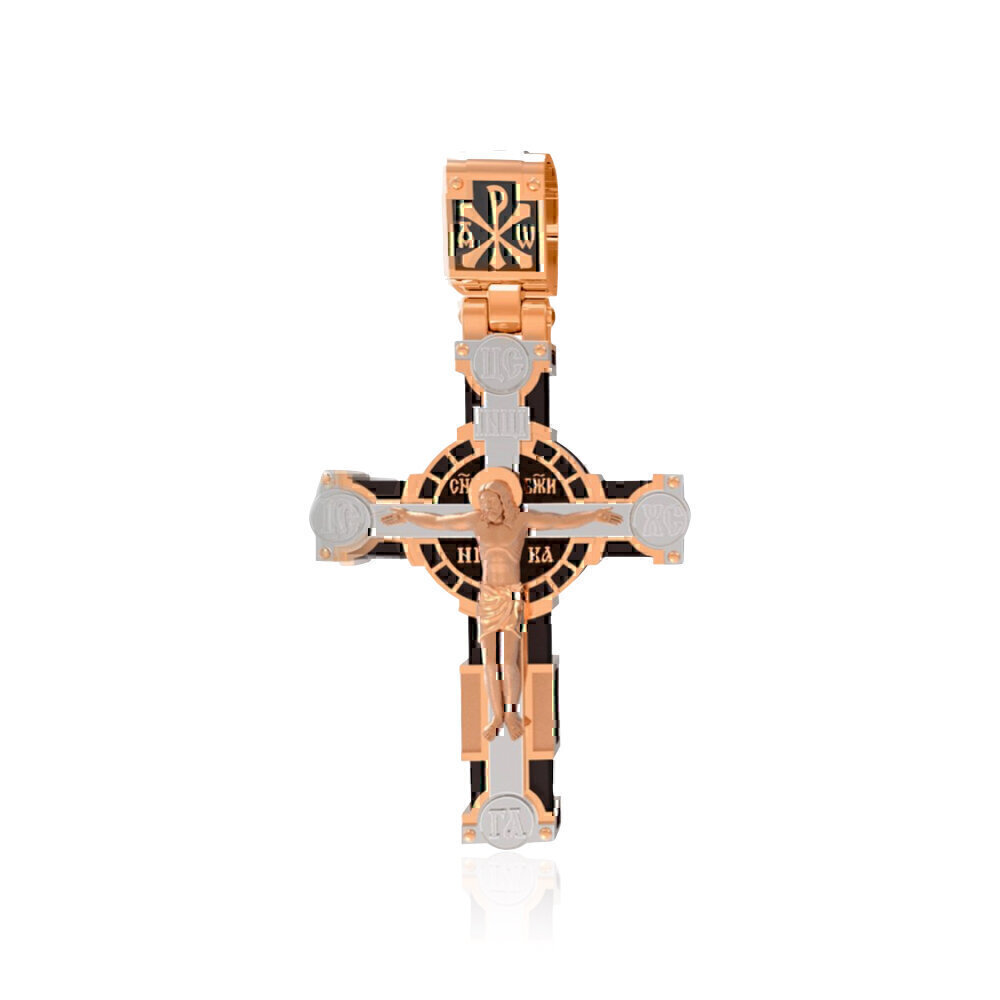 Купить Крест из красного золота "Распятие Христа" (22535)