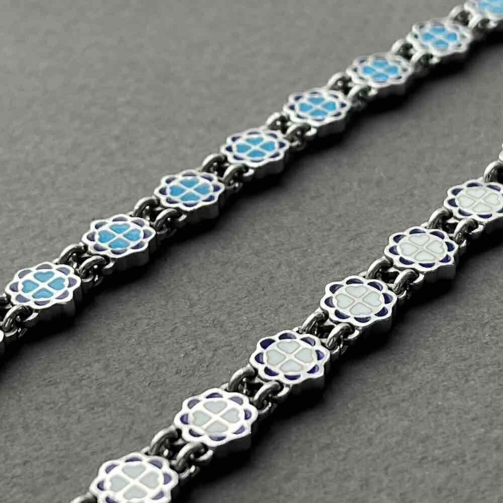 Купить Цепь из серебра с эмалью (92078)