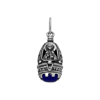 картинка Образ-мощевик из серебра "Святая Матрона Московская" с фианитом (52856) 