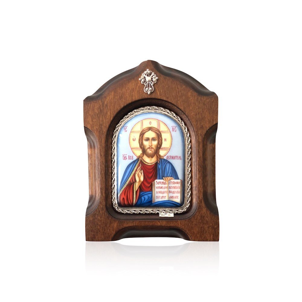 Купить Икона "Господь Вседержитель" эмаль финифть (20193)